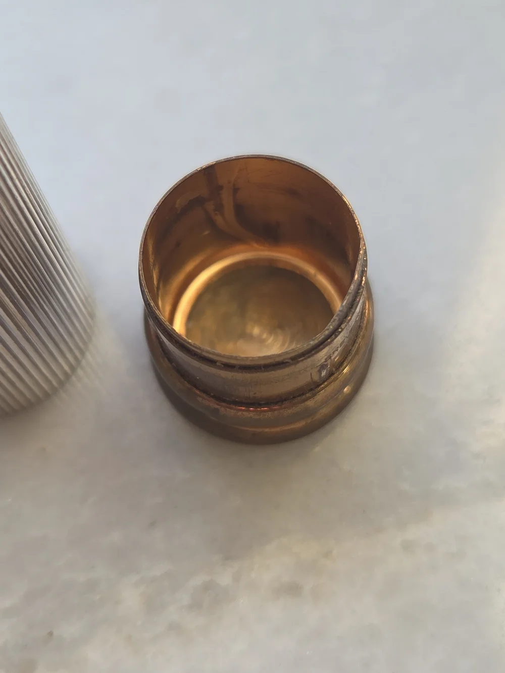 Vtg 60s Christian Dior Silver Tone Ribbed Lipstick Case Only  Collectible Vanity
